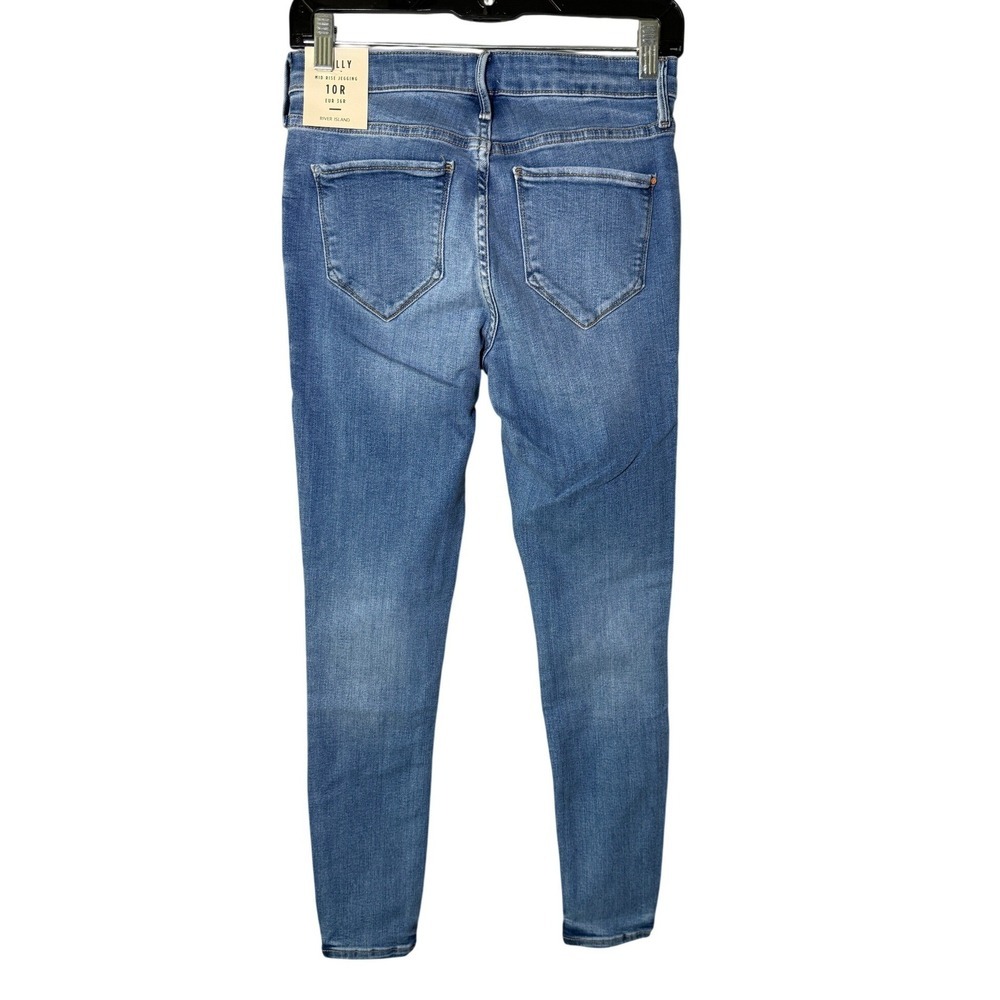 NWT River Island Molly Mid Rise Jeggings Blue Denim Skinny Fit Women's Size 10R - Picture 7 of 9